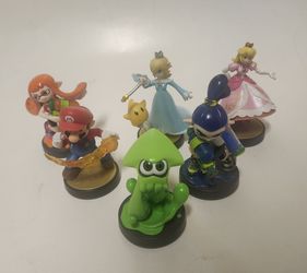 Amiibo Mario, Peach, Rosalina, Splatoon