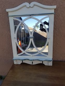 Antique Mirror W/ key holder