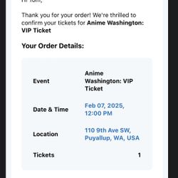 Anime Washington VIP Ticket