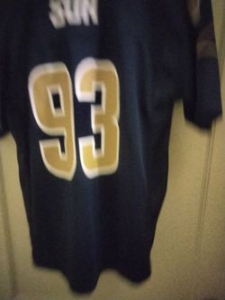 Kids Football Jersey #93 Navy Blue size large (14-16)