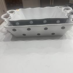 Grace’s Pantry Rectangular Casserole Dish Set 12”X9”X3” & 10”X7.5”X3”