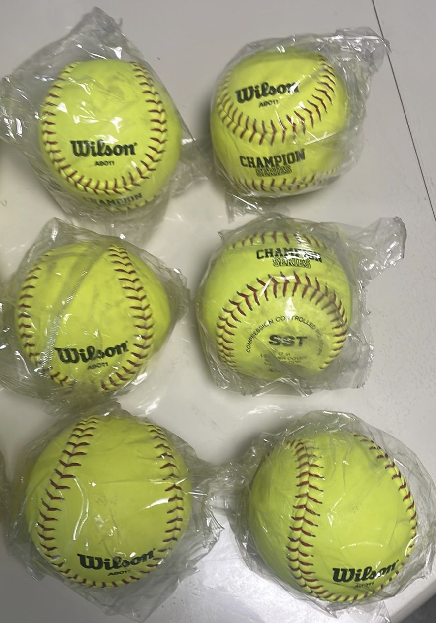6 Balls Wilson A9011 12" Leather Fastpitch Softball .47 NFHS Championship Series