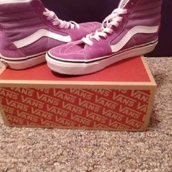 Women's Lanvender and White Van Sneakers