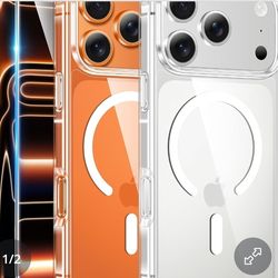 Clear magnetic phone case for iphone 17 pro max