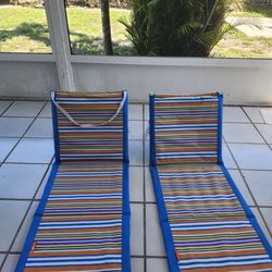 2 Ozark Trail Folding Beach Lounge Chairs