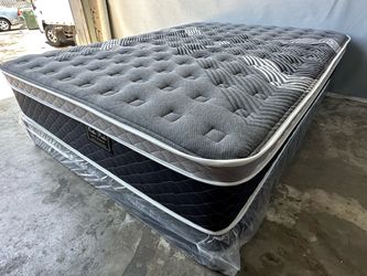 Full size 12in oasis thermal comfort Europillowtop mattress and Boxspring