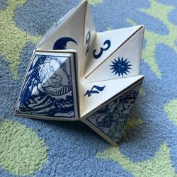 Vintage Porcelain Fortune Teller / Cootie Catcher Decor
