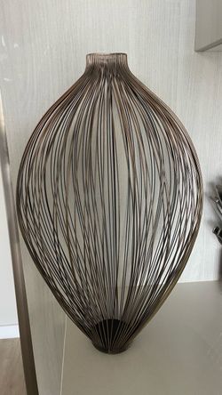 Large Bronze Wire Vase Sculpture