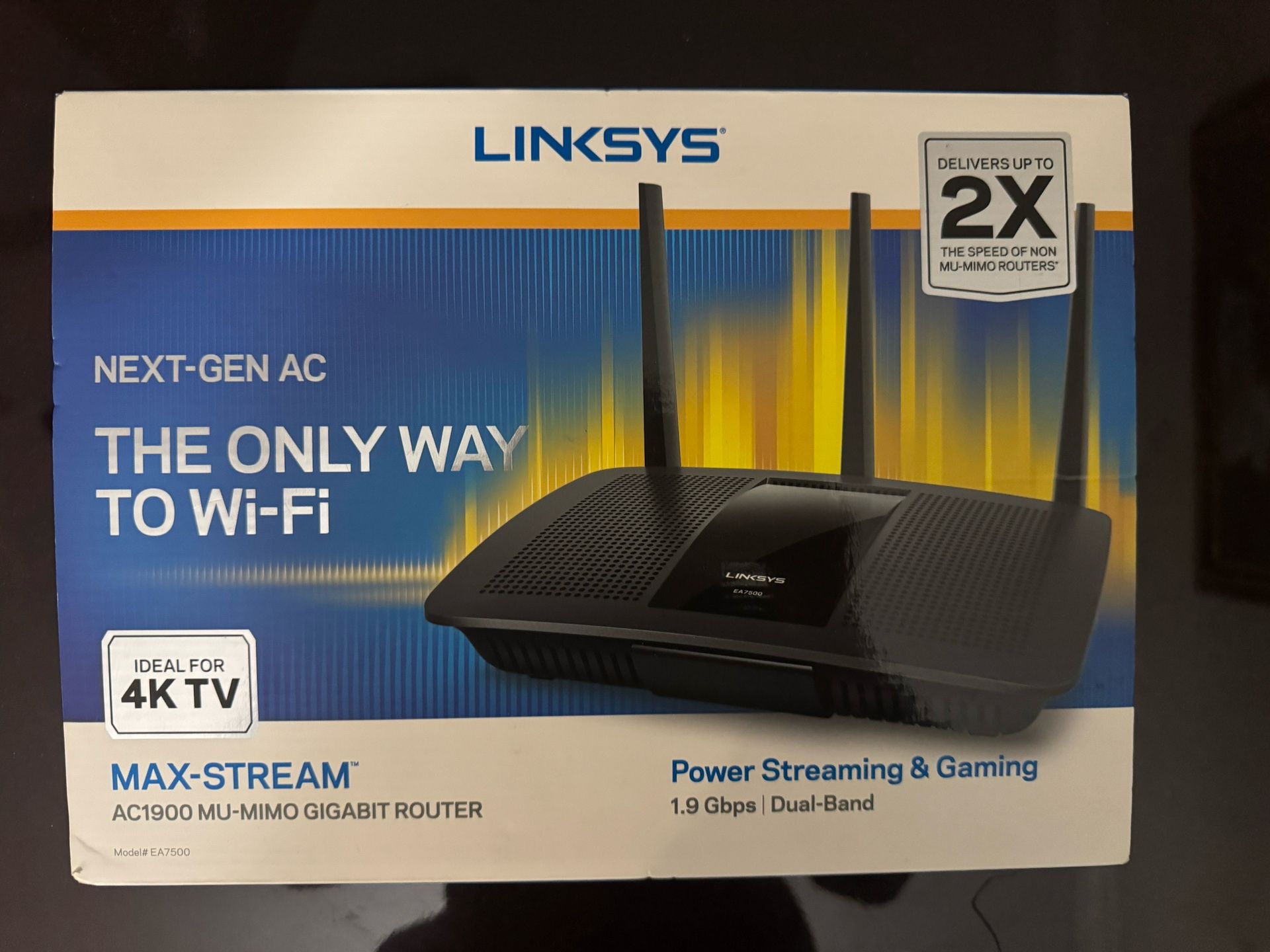 Linksys EA7500 Max-Stream AC1900 MU-MIMO Gigabit 1300 Mbps 4 Ports 1000 Mbps.
