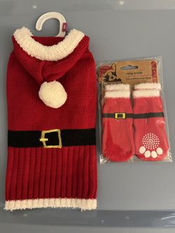 Santa Sweater And Socks (for Pet)