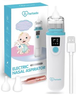 Nasal Aspirator for Baby, Electric Baby Nose Sucker, USB Rechargeable with 3 Suction Levels, Mute and Anti-Backflow with Infant Nose Cleaning Tweezer