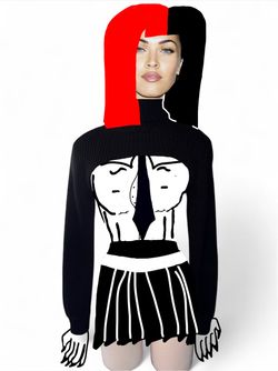 Women’s Size S Black Shrug H&M Sweater Long Sleeve Top Turtleneck Office Siren — Chic & Edgy Knit Punk Goth Preppy Knit Top