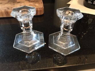 Heavy crystal candle holders