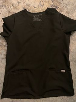 Figs black 2 pocket top Small