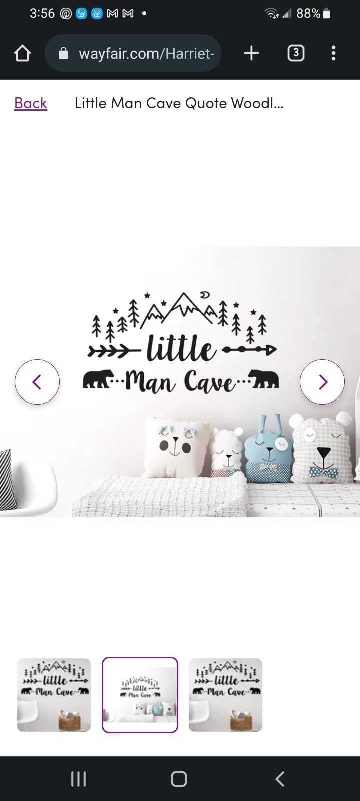 Little Man Cave Bedroom Wall Decal Baby Boys Bedroom  Nursery  Playroom Woodland PNW Nature Natural Decor