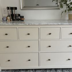 IKEA Hemnes 8 Drawer Dresser With Marble Top