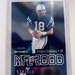 999 FLEER MYSTIQUE PEYTON MANNING NFL 2000 INSERT CARD 577/999 FUTURE HOF COLTS