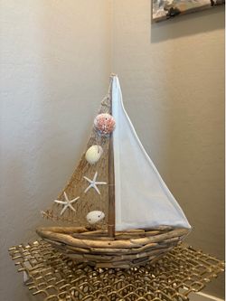 Home decoration, ornaments，Wood Sailboat Boat
