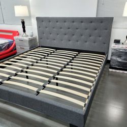 KING platform bed frame comes NEW IN BOX, mattress sold separately