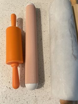 Set Of 4 Baking Marble Rolling Pin