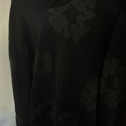 denim tears black on black hoodie