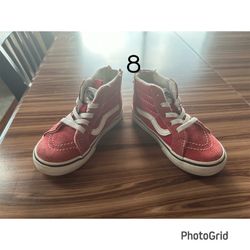 Red/white High top Vans