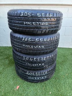 4 USED TIRES 205/55/16 MILESTAR MS932 $250 CASH PRICE MOUNTED & BALANCE