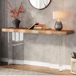 47" Console Table with Acrylic Legs