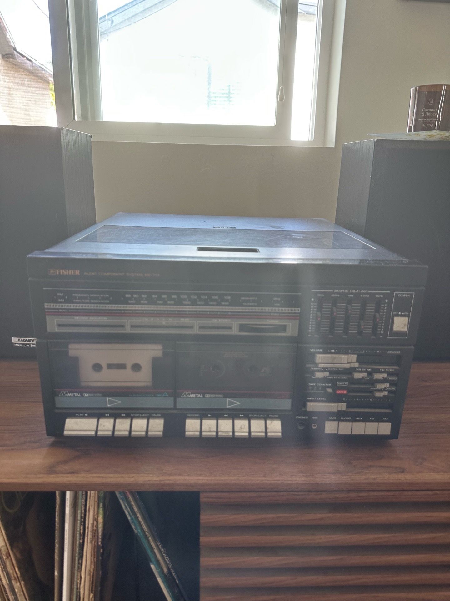 Vintage Fisher MC-713 Turntable and Bose Interaudio 2000 Speakers