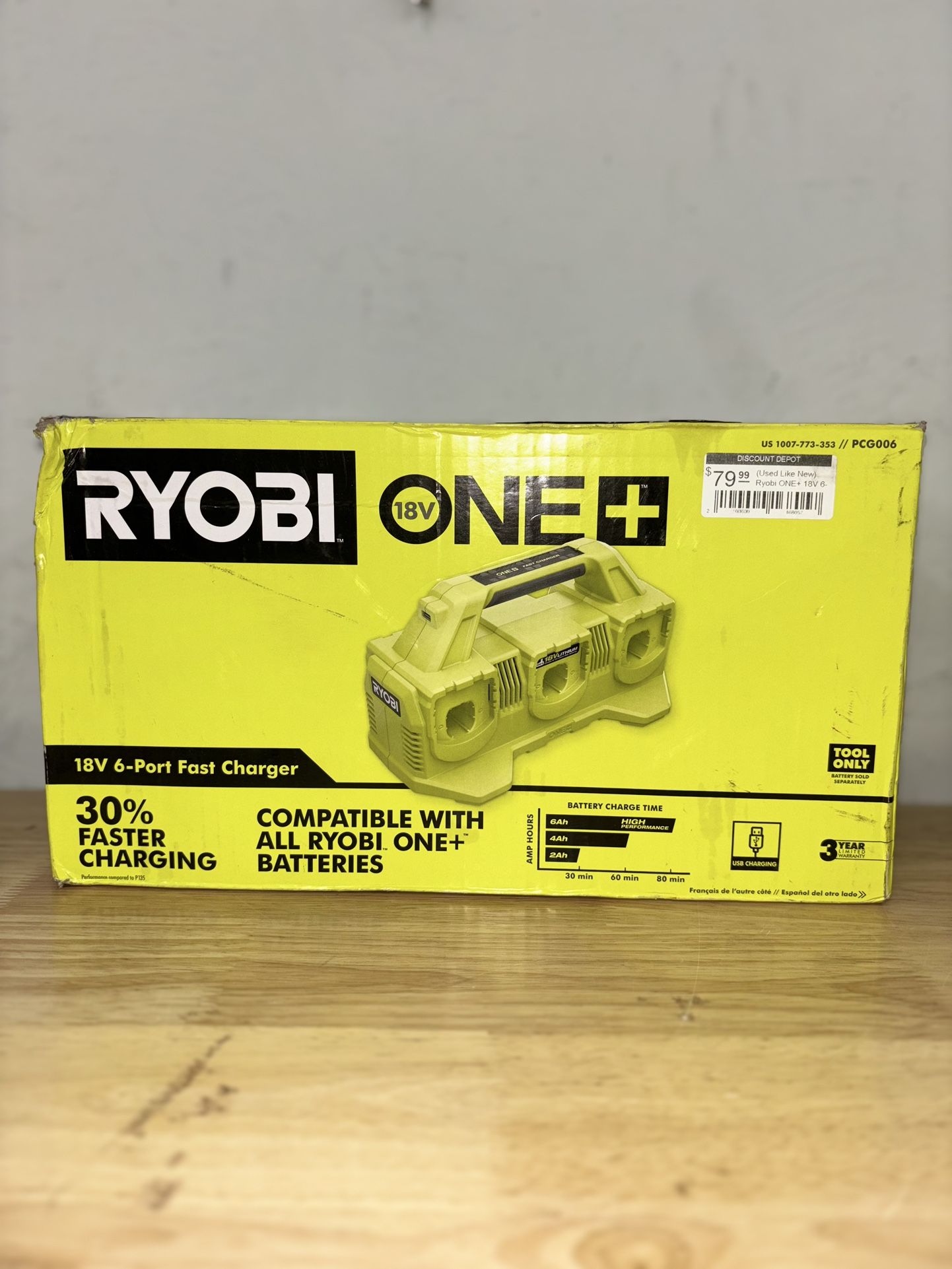 RYOBI ONE+ 18V 6-Port Fast Charger