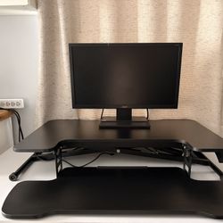 Adjustable Desk Riser with Keyboard Tray 