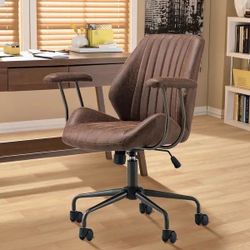 OVIOS Suede Fabric Ergonomic Office Chair Desk Chair Lumbar Support - Brown