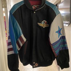 2 Tickets From The Race 79th Indy 500 (Jeff Hamilton) Leather Bomber Jacket XL