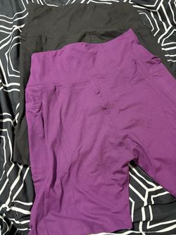 Bicycle stretchy shorts 2 pair blk & purple