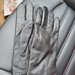 Ladies Black Leather Gloves, Lg