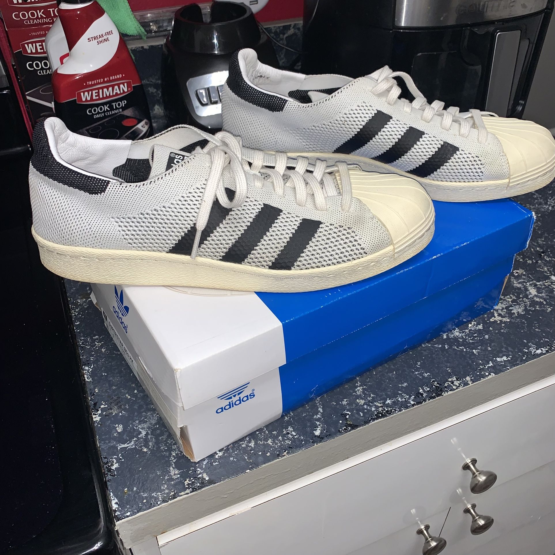 Women’s ADIDAS SUPERSTAR 80s Sneakers White And Black Size 9 1/2