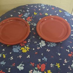 2 Mainstays Dining  salad plates  Color: Red