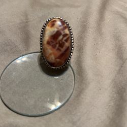 REAL EARTH MINED JASPER RING HUGE GORGEOUS SIZE 8