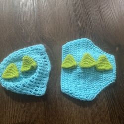 Baby Boy Dinosaur Crochet Photo Shoot Set 0/3 Months 