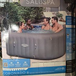 SaluSpa Coronado EnergySense Square Air Jet 4-6 Person Inflatable Spa $100 only