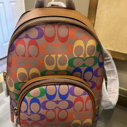 Mini rainbow coach backpack 