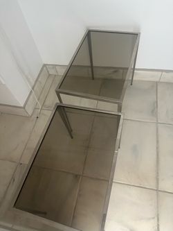 Glass side tables