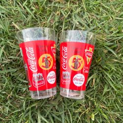 Vintage Coca-Cola Plastic Tumbler Cups – Set of 2