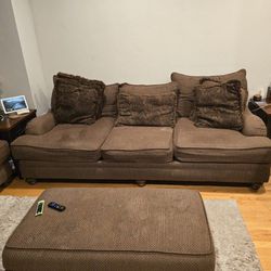 Oversized couch, chair, and ottoman