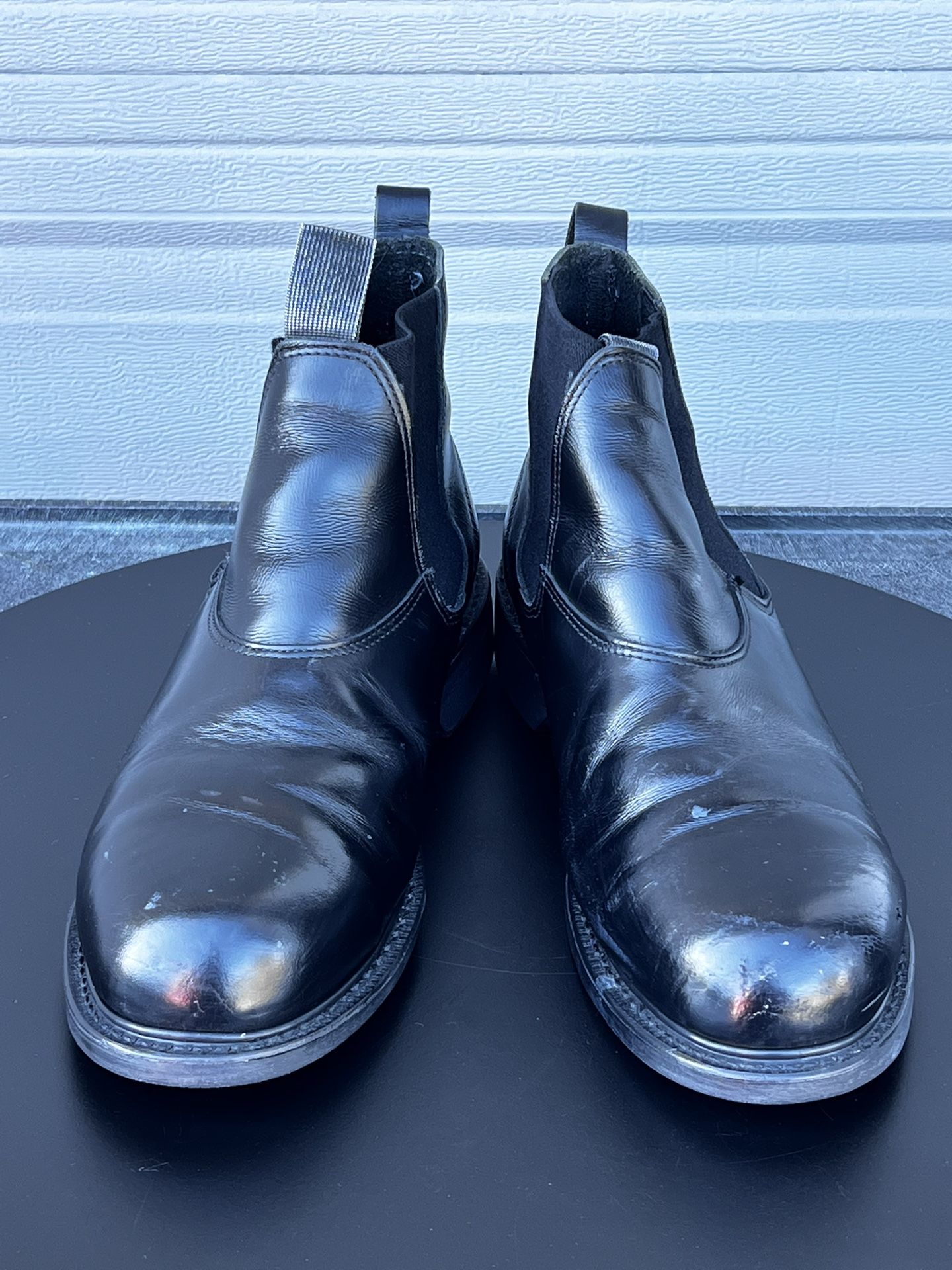 đŸ’¥Leather Boots Chelsea Style Steel Toe Vibram Soles Size 10R