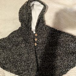 Grey Carter's Hooded Poncho Sweater 