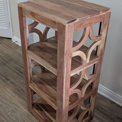 Solid Wood Accent / Side Table, Dresser, Bookshelf with Shelves – Excellent Condition