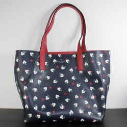 Kate Spade New York Arch Place Mya Reversible Leather Tote Bag Flowers Print