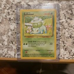 🔥 Rare! Nearly Perfect! Pokemon Base Set 44/102 Bulbasaur Mint! 🔥 