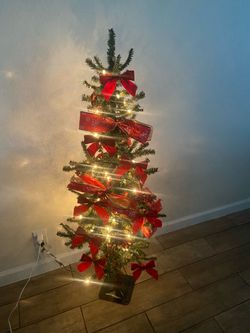 Lighted Christmas Tree with Decorations